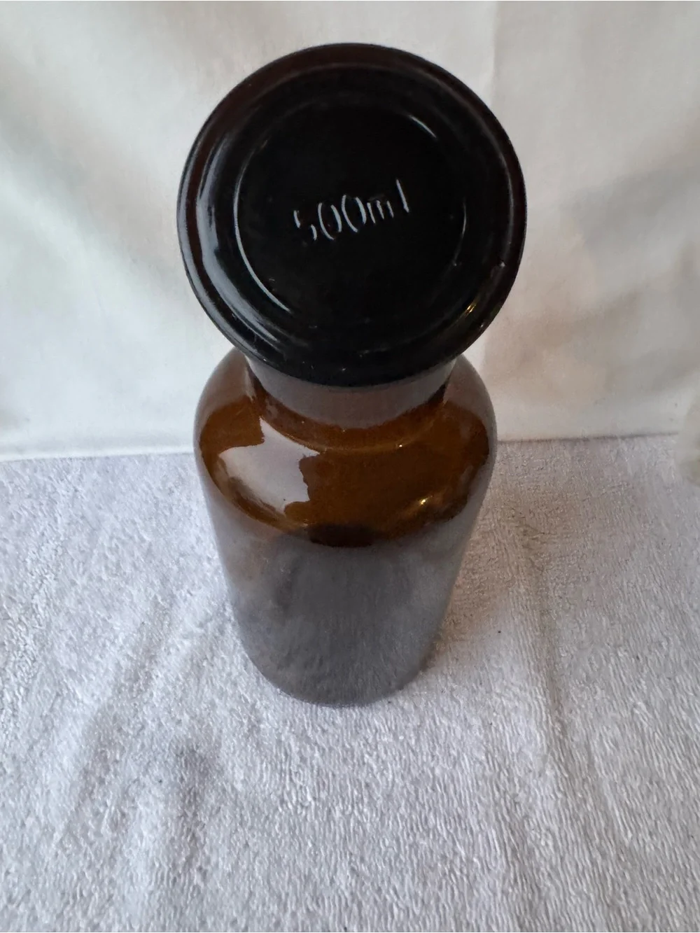 Vintage Amber Glass Apothecary Jar - 550mml